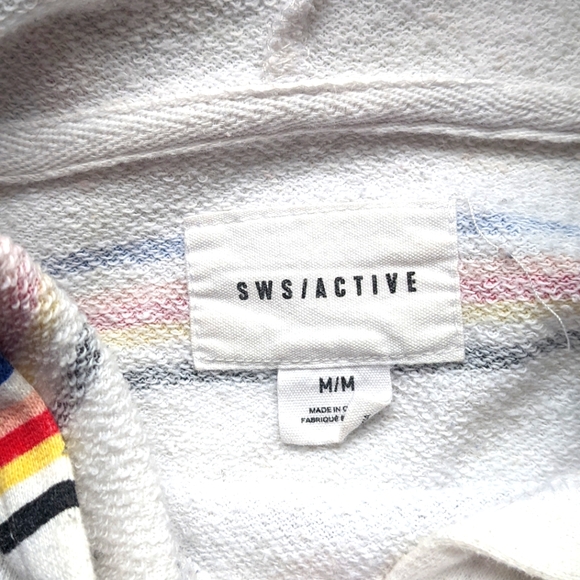 Striped (Red, Yellow, Blue) Cropped Hoodie Size Medium - Picture 3 of 3